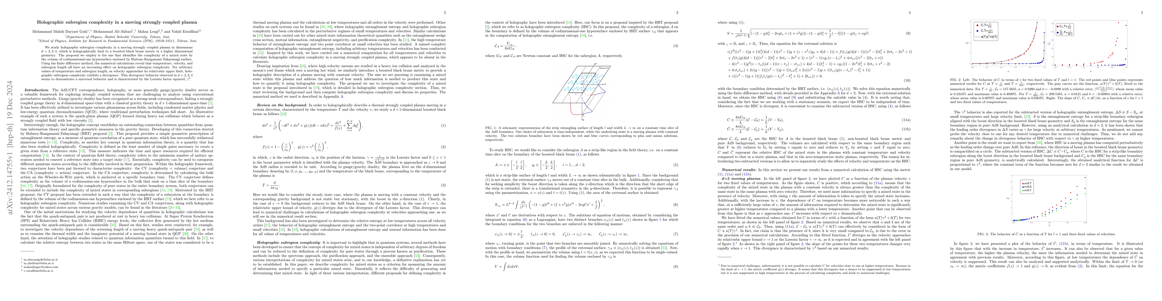 Thumbnail for Holographic subregion complexity in a moving strongly coupled plasma