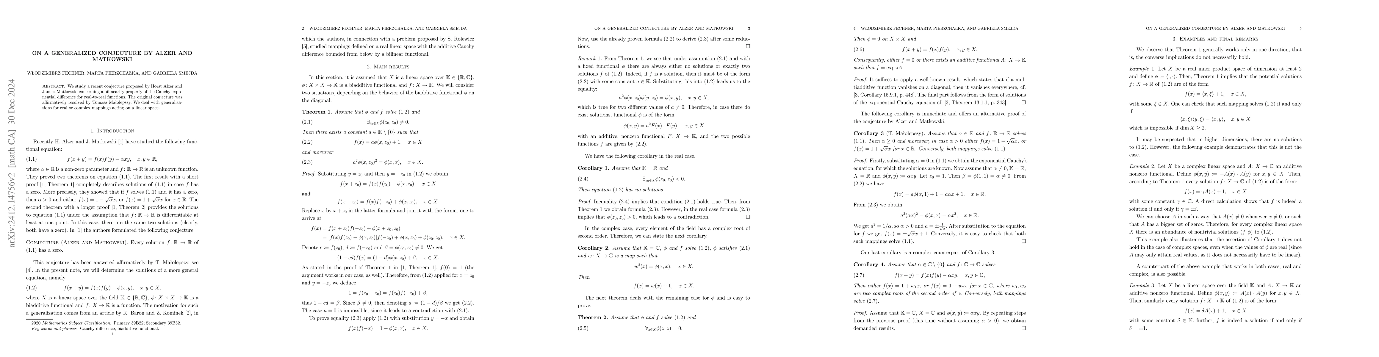 Thumbnail for On a conjecture by Alzer and Matkowski