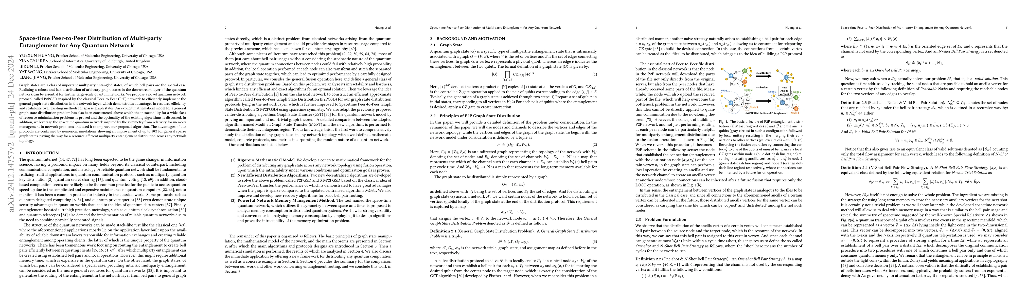Thumbnail for Space-time Peer-to-Peer Distribution of Multi-party Entanglement for Any
  Quantum Network