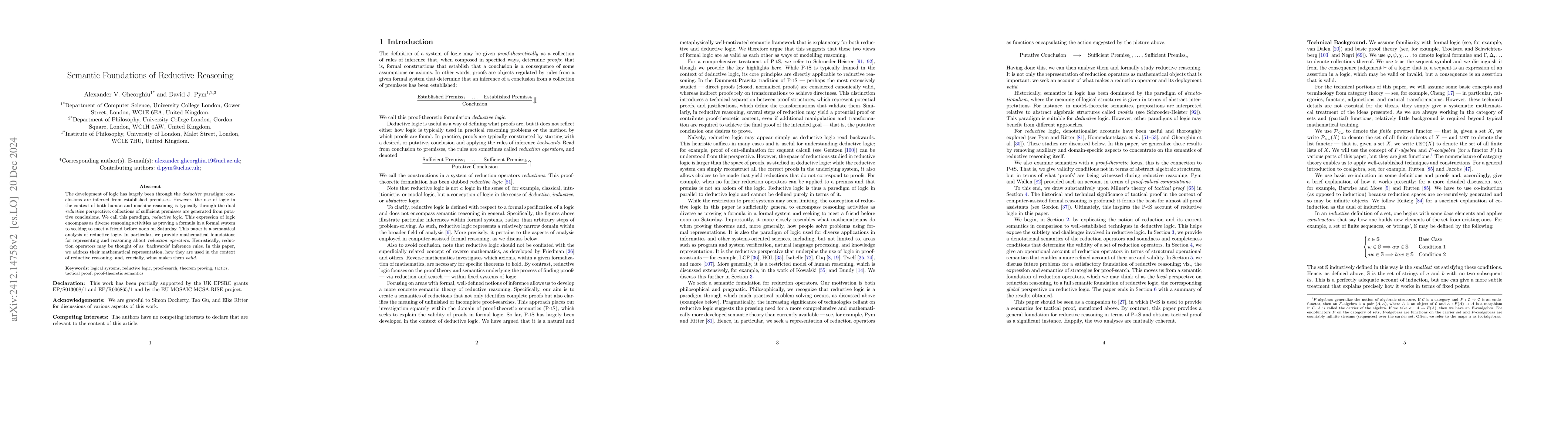 Thumbnail for Semantic Foundations of Reductive Reasoning