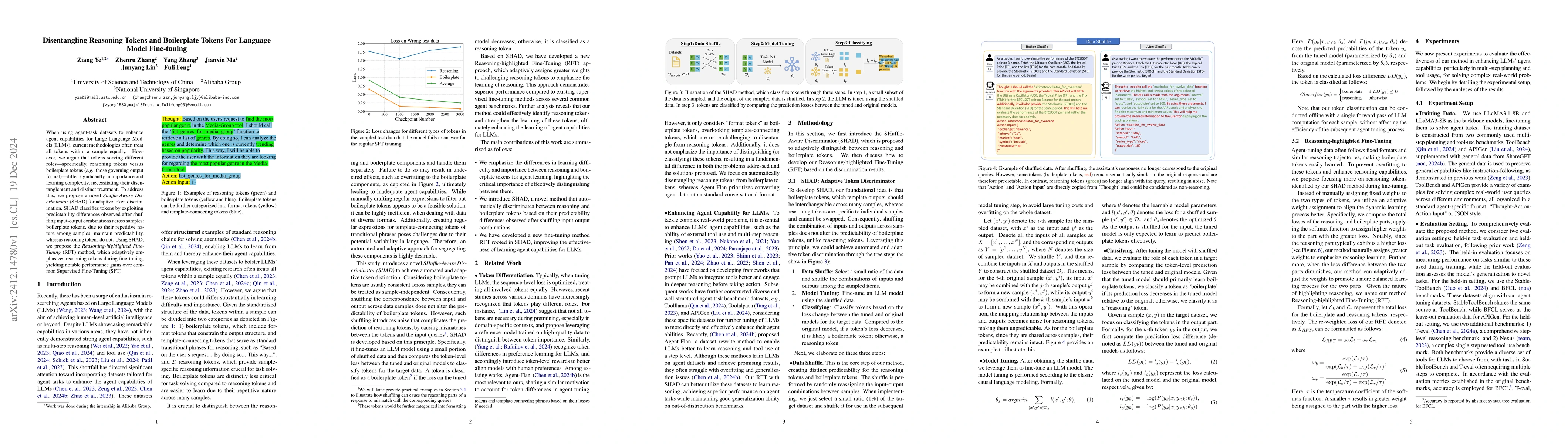 Thumbnail for Disentangling Reasoning Tokens and Boilerplate Tokens For Language Model
  Fine-tuning