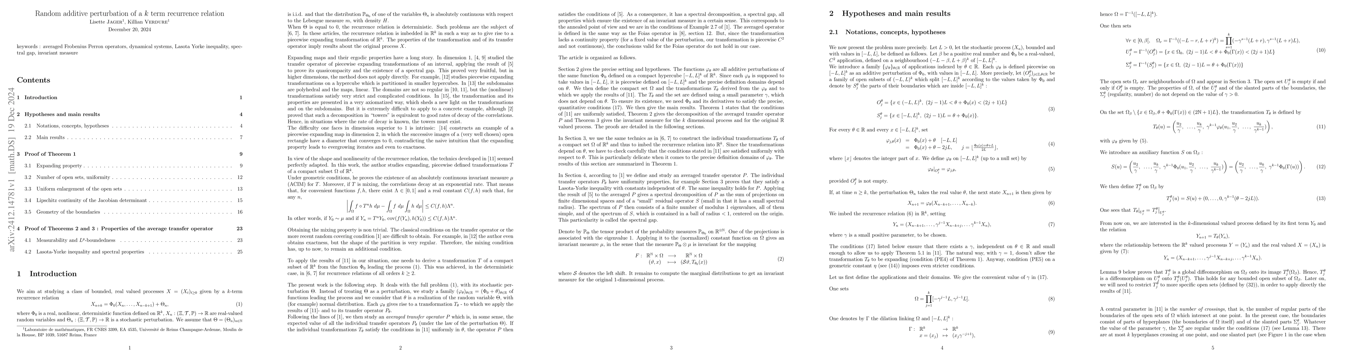 Thumbnail for Random additive perturbation of a $k$ term recurrence relation