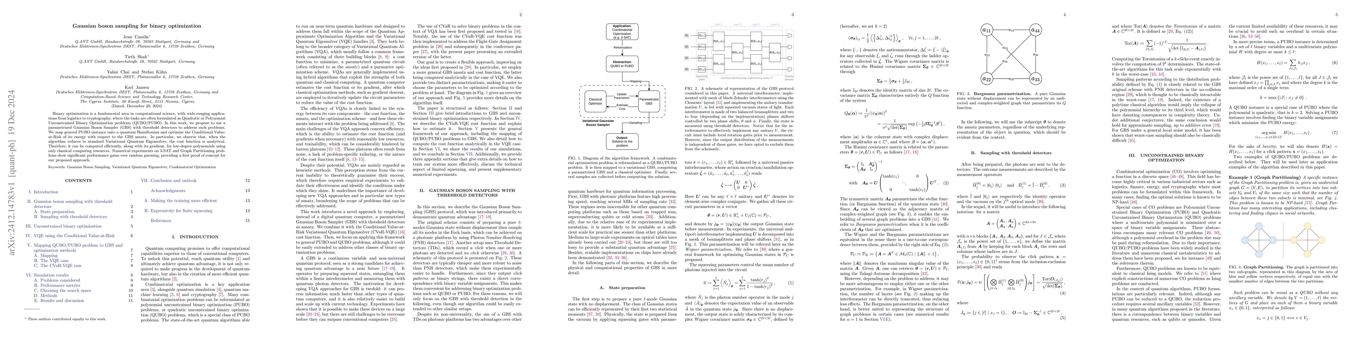 Thumbnail for Gaussian boson sampling for binary optimization