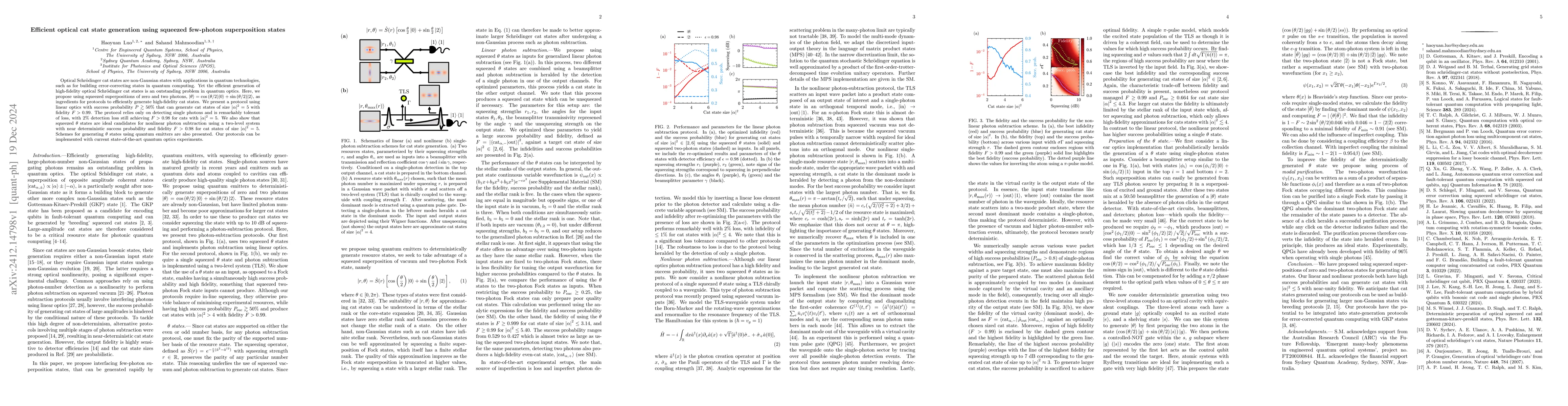 Thumbnail for Efficient optical cat state generation using squeezed few-photon
  superposition states