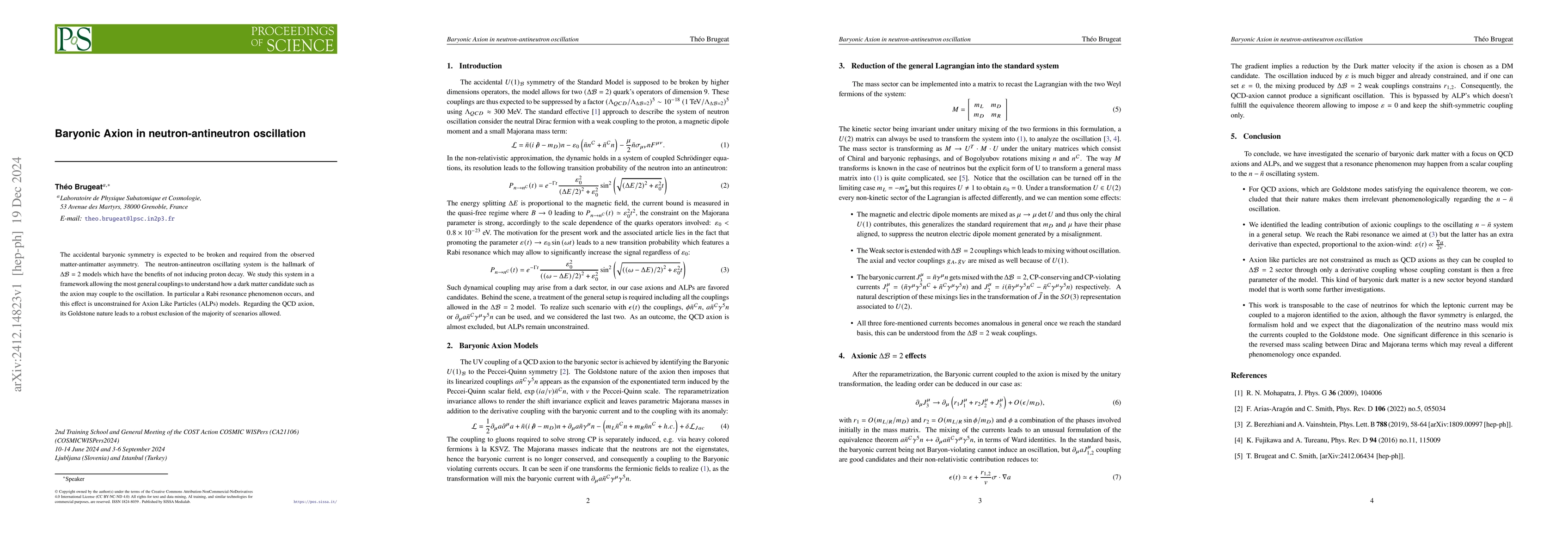 Thumbnail for Baryonic Axion in neutron-antineutron oscillation
