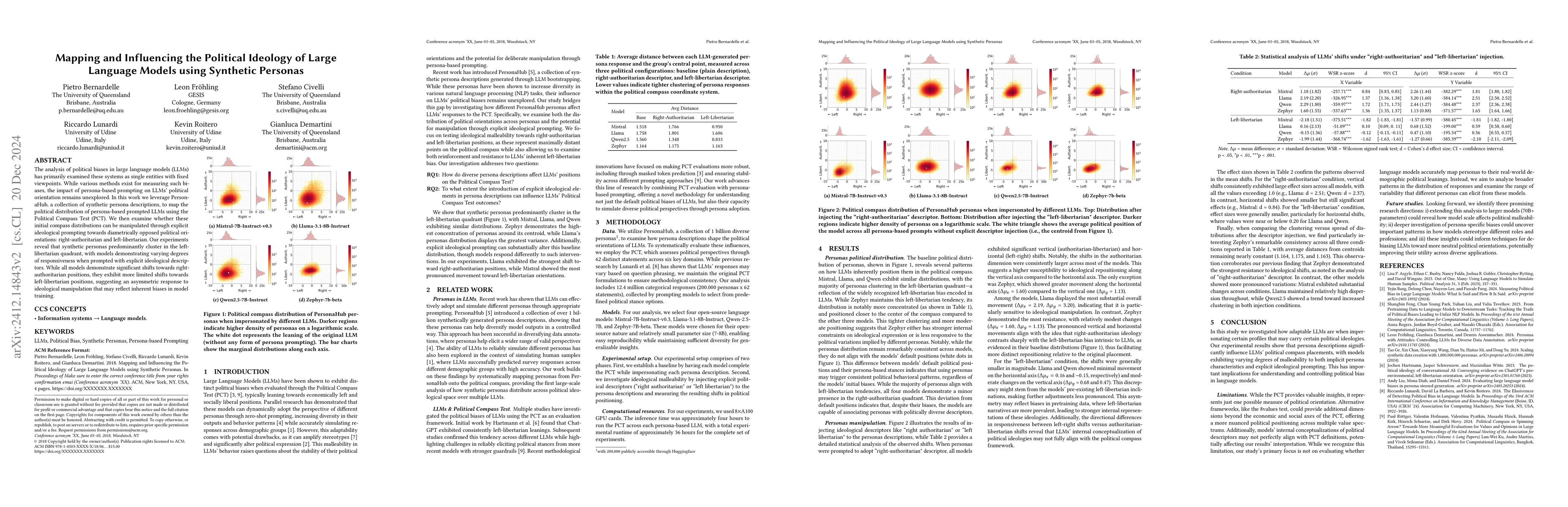 Thumbnail for Mapping and Influencing the Political Ideology of Large Language Models
  using Synthetic Personas