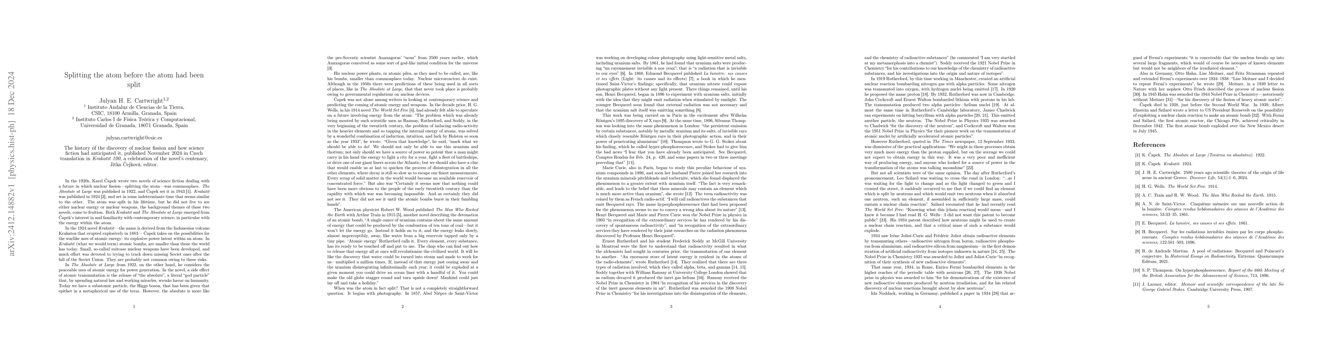 Thumbnail for Splitting the atom before the atom had been split