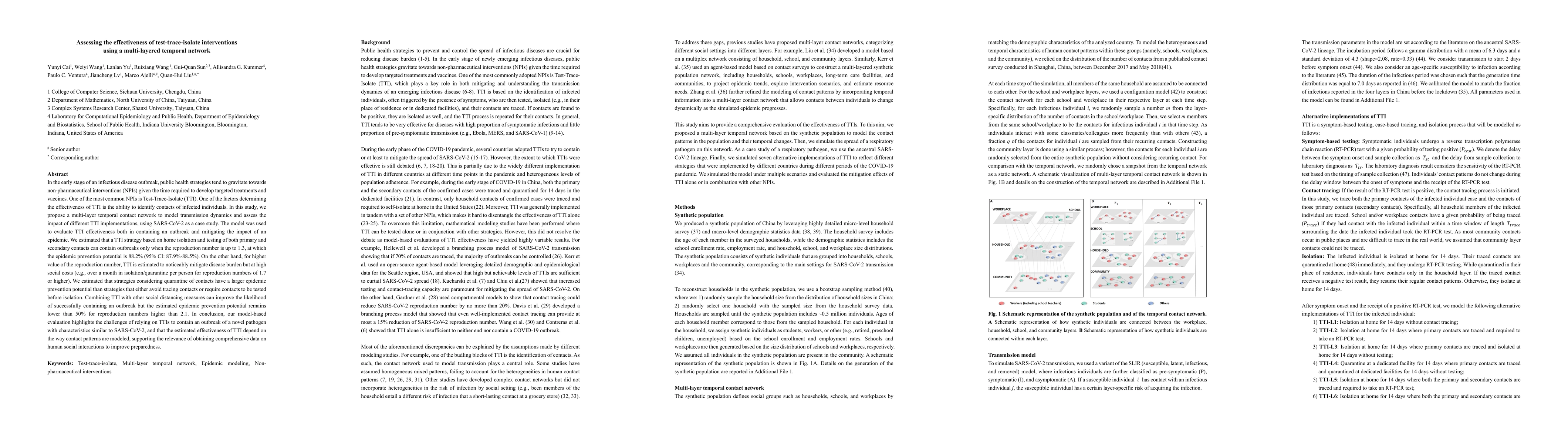 Thumbnail for Assessing the effectiveness of test-trace-isolate interventions using a
  multi-layered temporal network