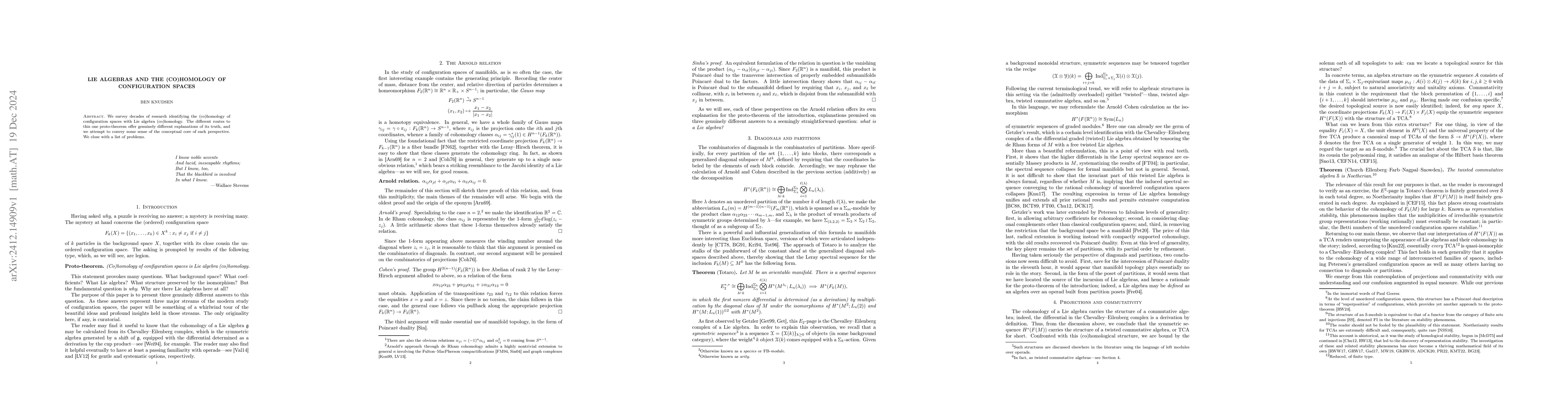 Thumbnail for Lie algebras and the (co)homology of configuration spaces