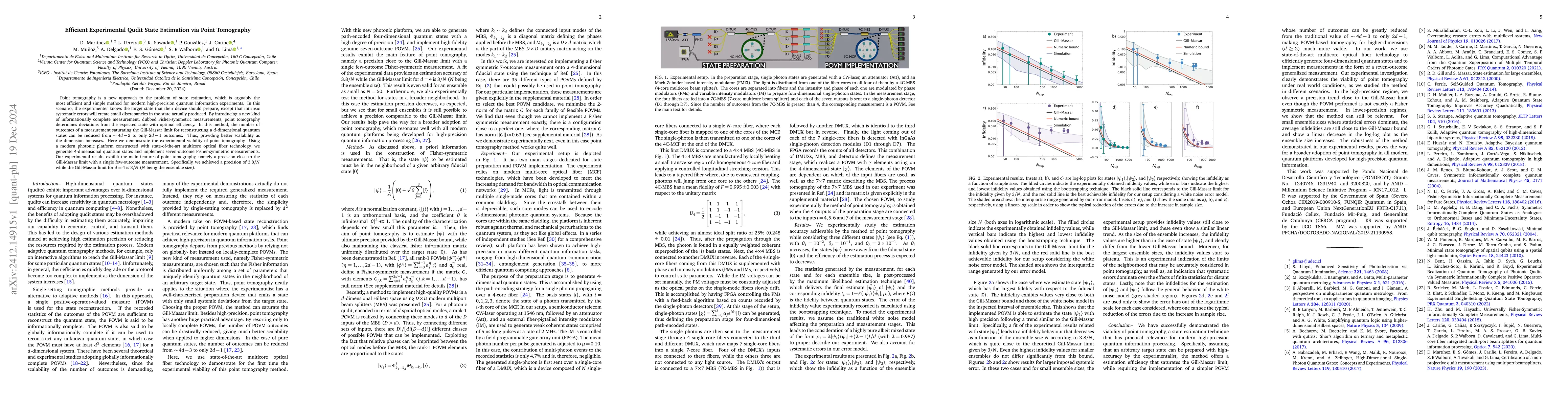 Thumbnail for Efficient Experimental Qudit State Estimation via Point Tomography