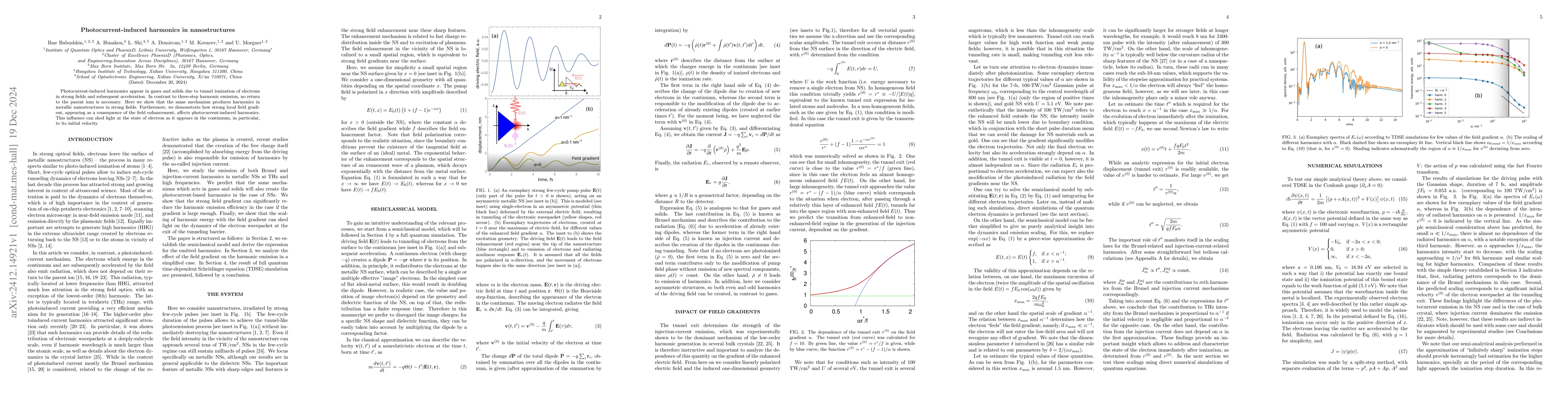 Thumbnail for Photocurrent-induced harmonics in nanostructures