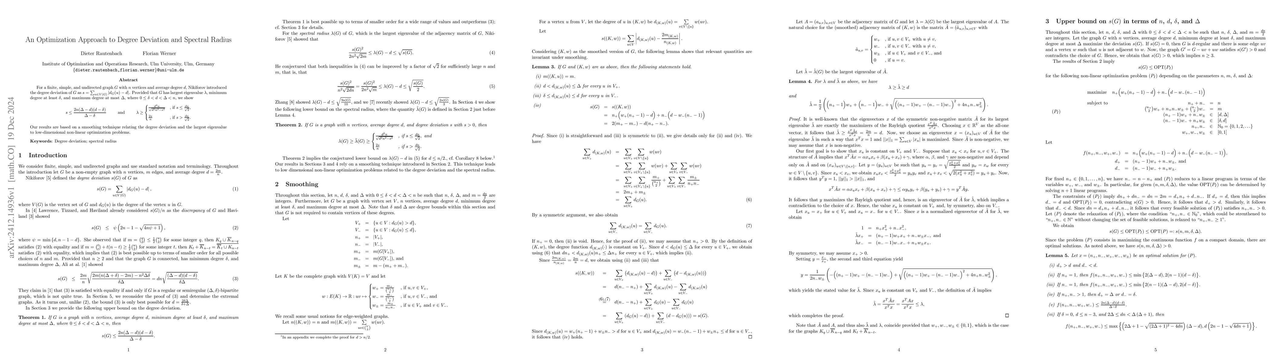 Thumbnail for An Optimization Approach to Degree Deviation and Spectral Radius