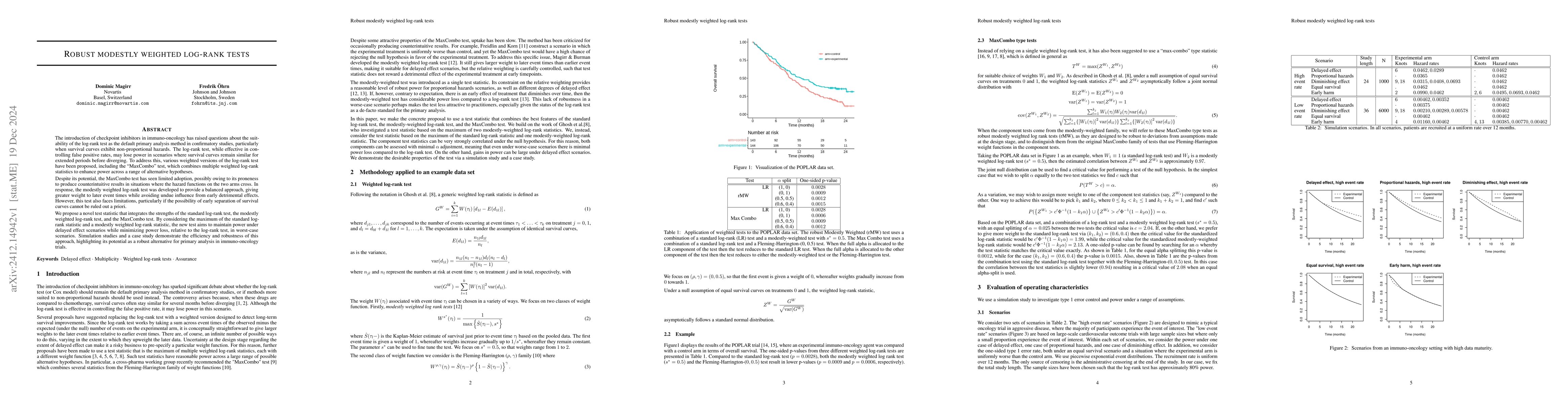 Thumbnail for Robust modestly weighted log-rank tests