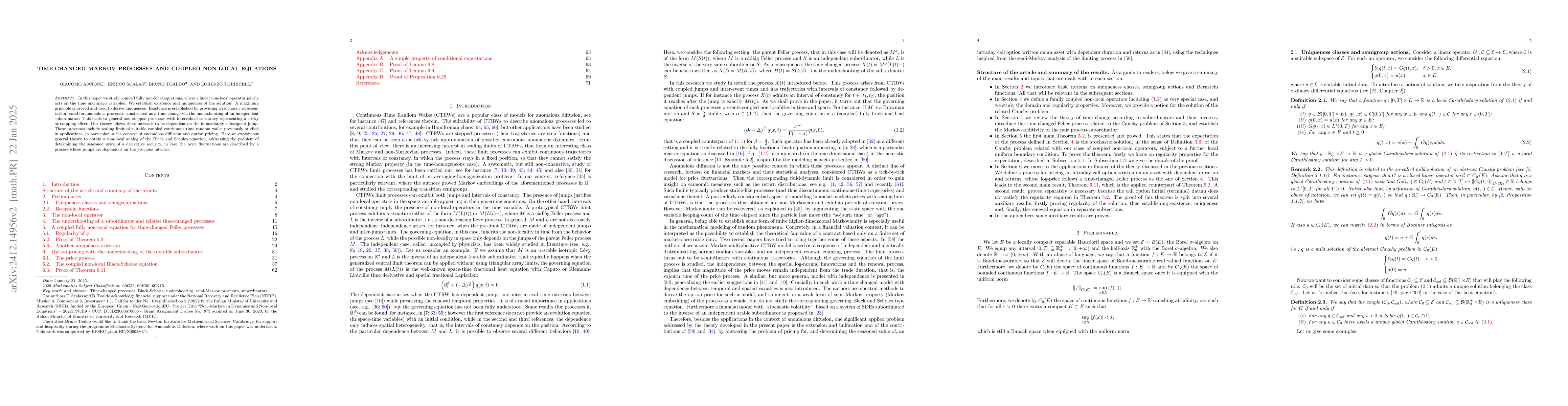 Thumbnail for Time-changed Markov processes and coupled non-local equations