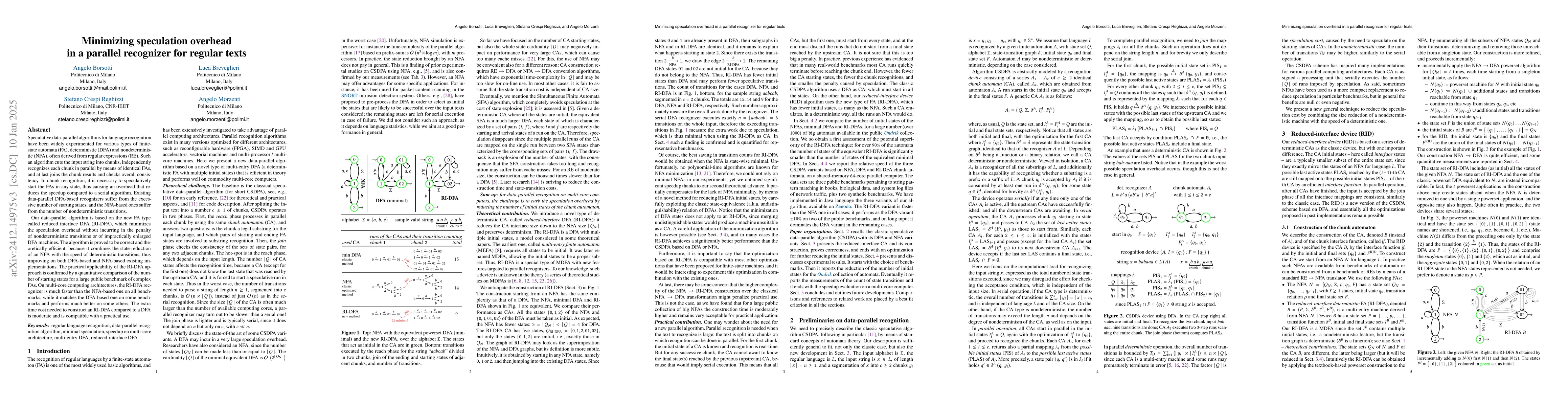 Thumbnail for Minimizing speculation overhead in a parallel recognizer for regular
  texts