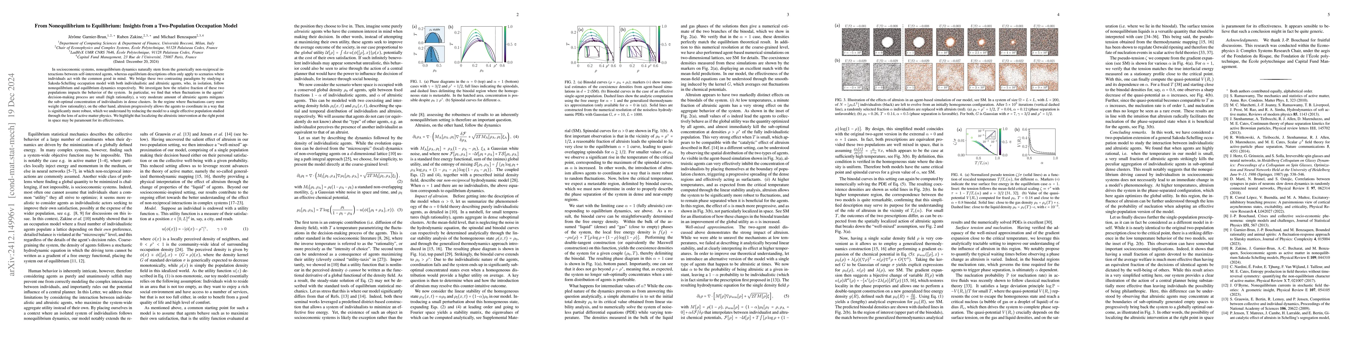 Thumbnail for From Nonequilibrium to Equilibrium: Insights from a Two-Population
  Occupation Model