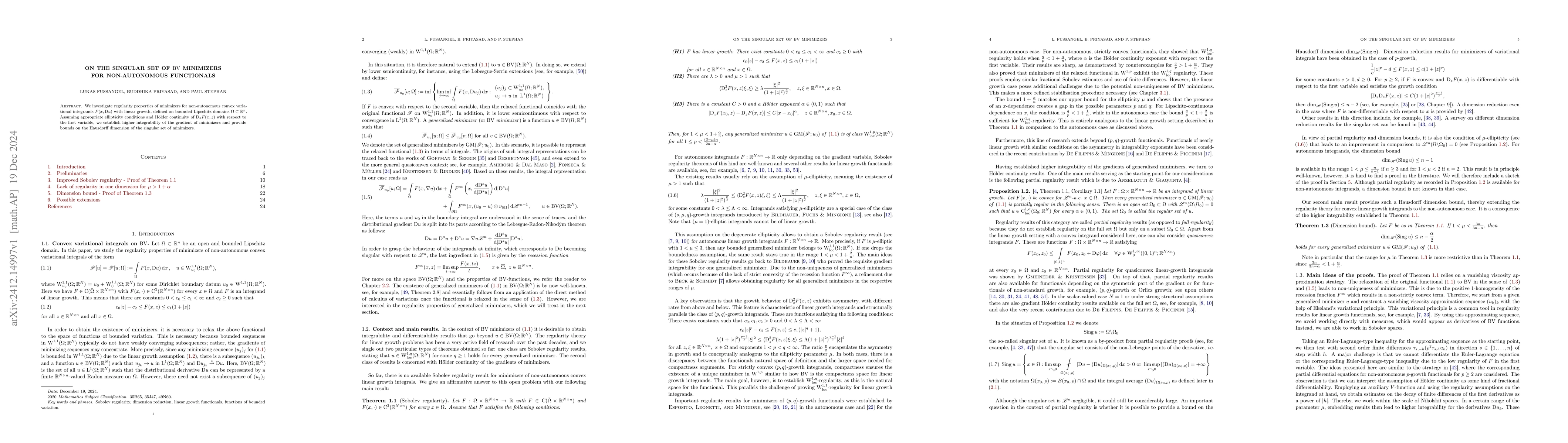 Thumbnail for On the singular set of $\operatorname{BV}$ minimizers for non-autonomous
  functionals