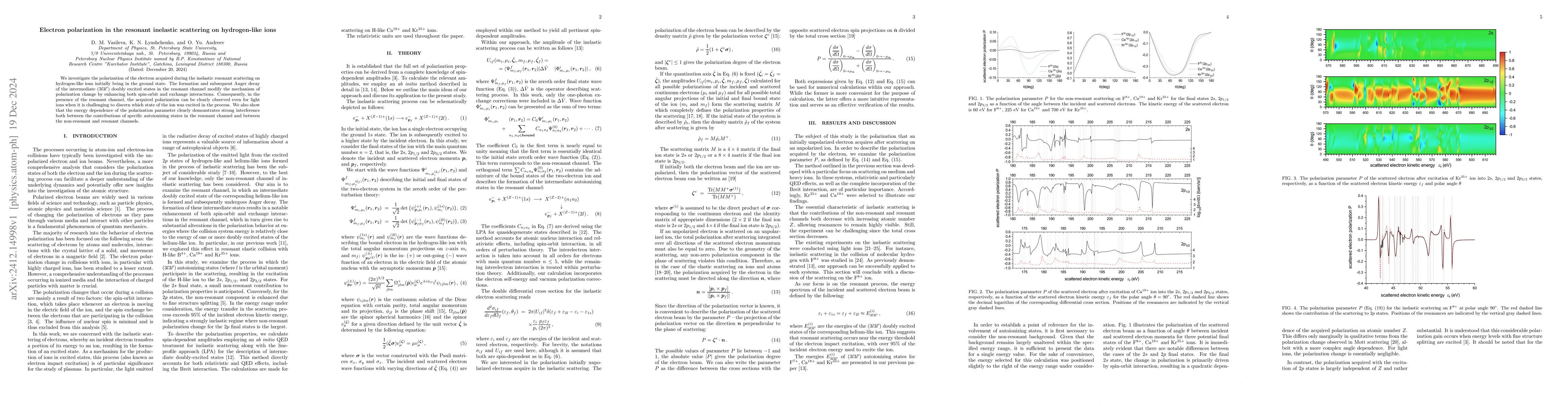 Thumbnail for Electron polarization in the resonant inelastic scattering on
  hydrogen-like ions