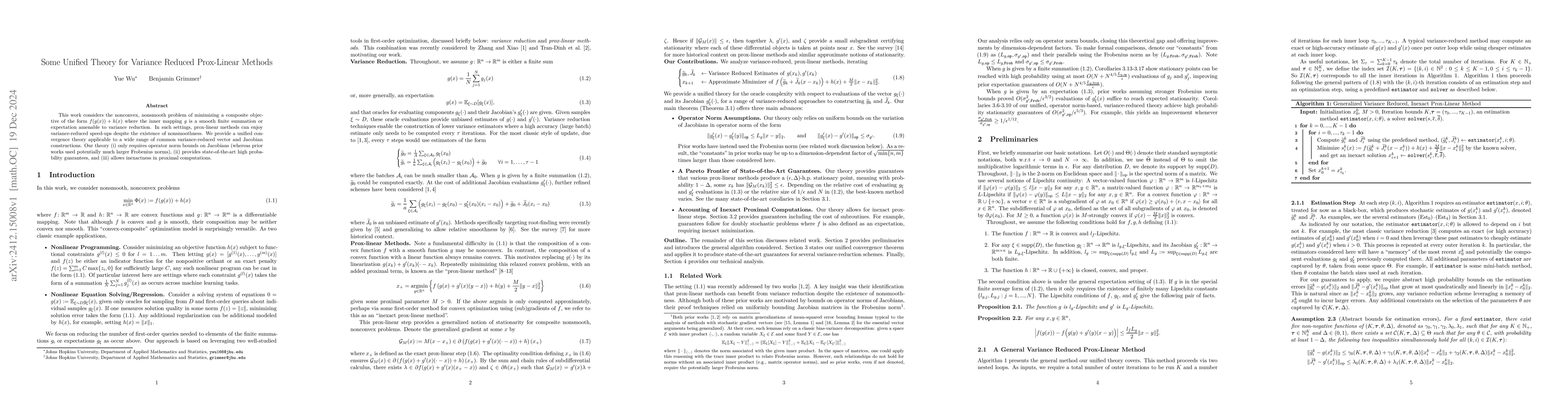Thumbnail for Some Unified Theory for Variance Reduced Prox-Linear Methods