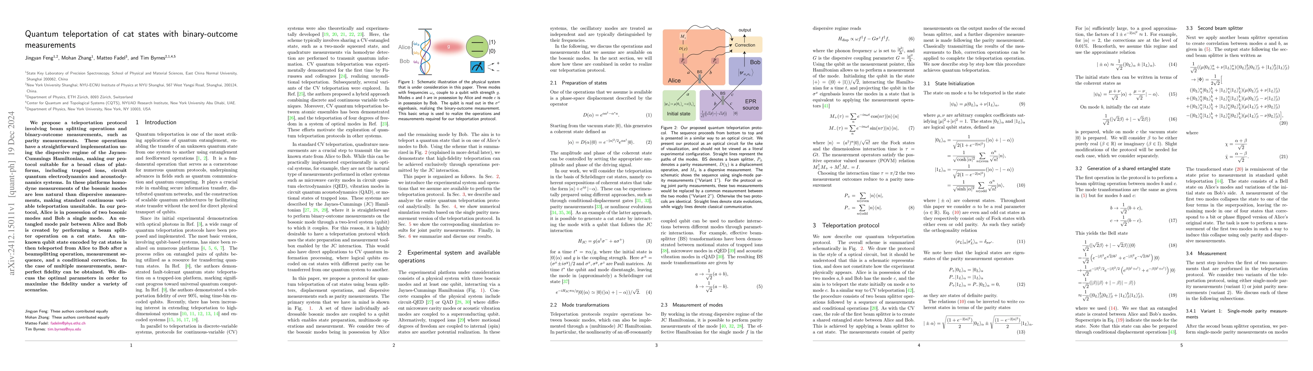Thumbnail for Quantum teleportation of cat states with binary-outcome measurements