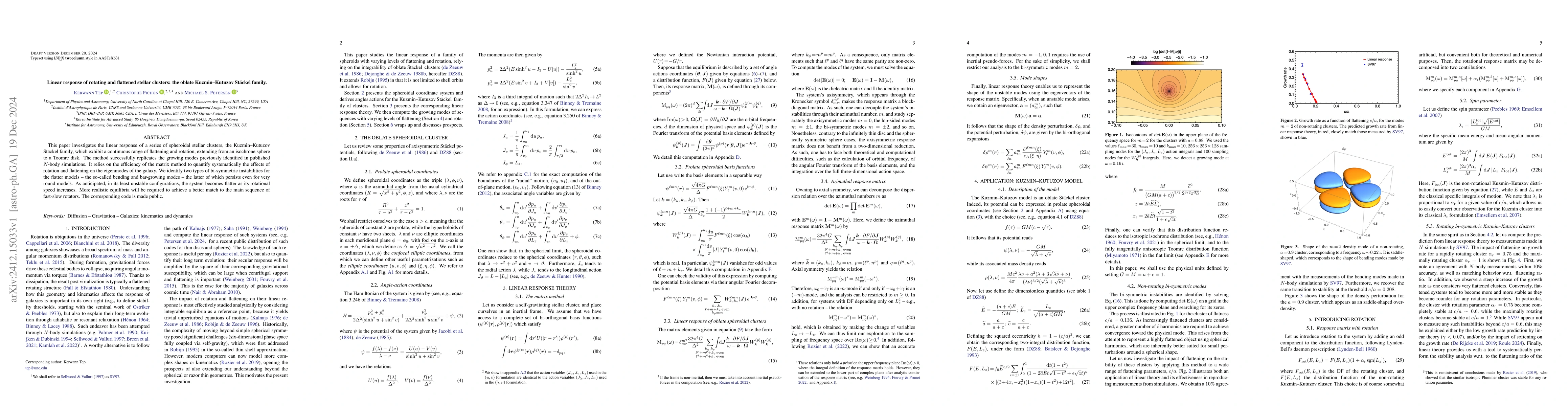 Thumbnail for Linear response of rotating and flattened stellar clusters: the oblate
  Kuzmin-Kutuzov Stäckel family