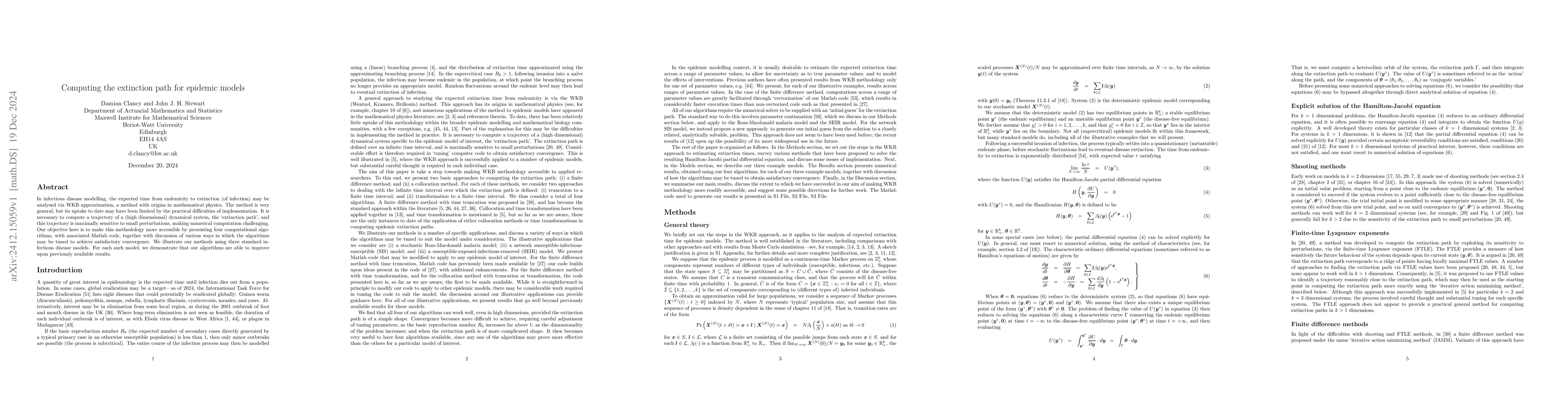 Thumbnail for Computing the extinction path for epidemic models