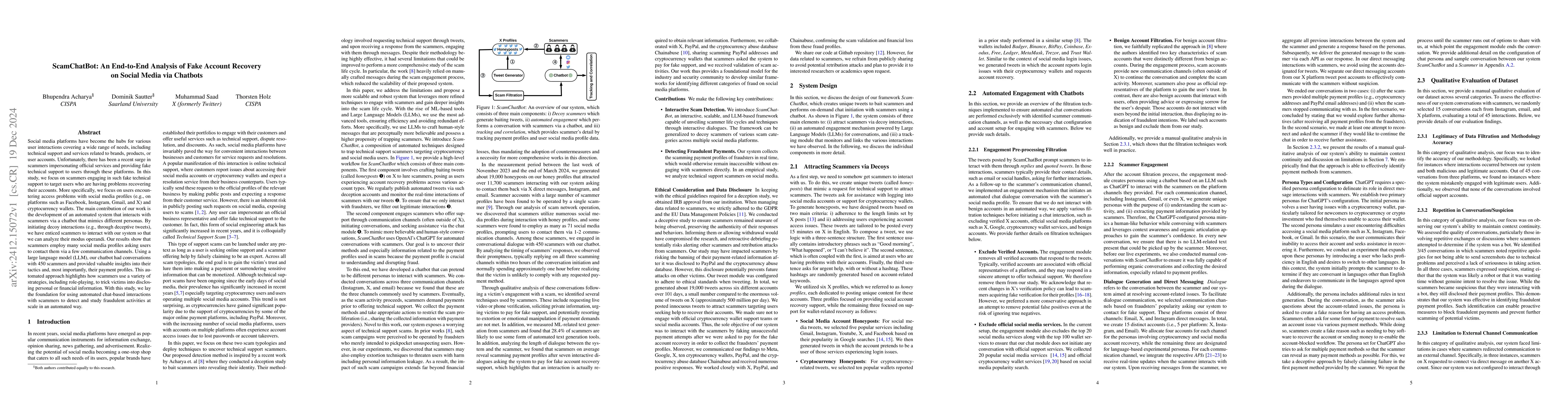 Thumbnail for ScamChatBot: An End-to-End Analysis of Fake Account Recovery on Social
  Media via Chatbots