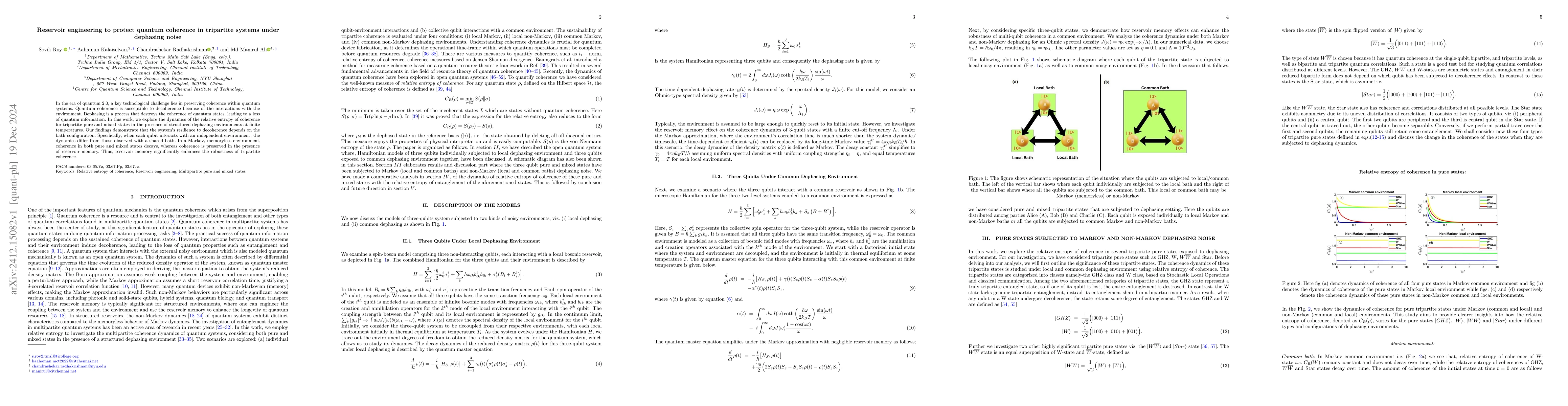 Thumbnail for Reservoir engineering to protect quantum coherence in tripartite systems
  under dephasing noise
