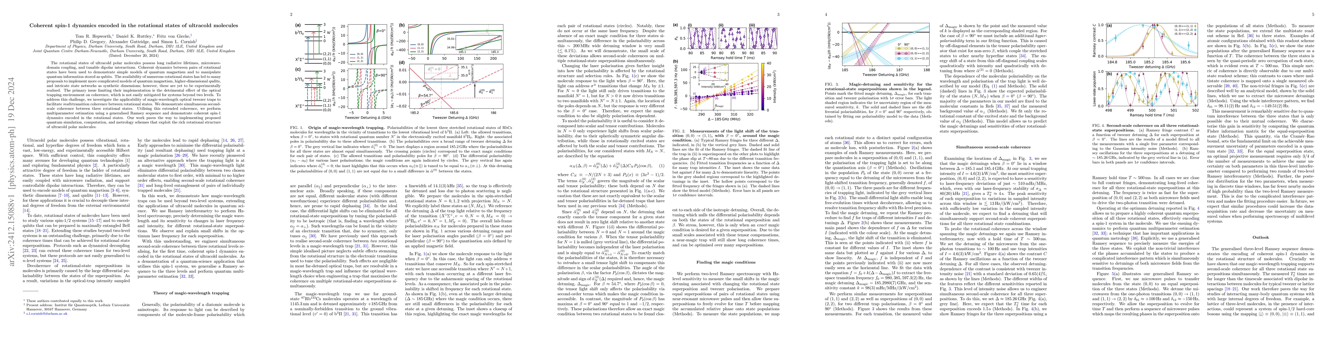 Thumbnail for Coherent spin-1 dynamics encoded in the rotational states of ultracold
  molecules