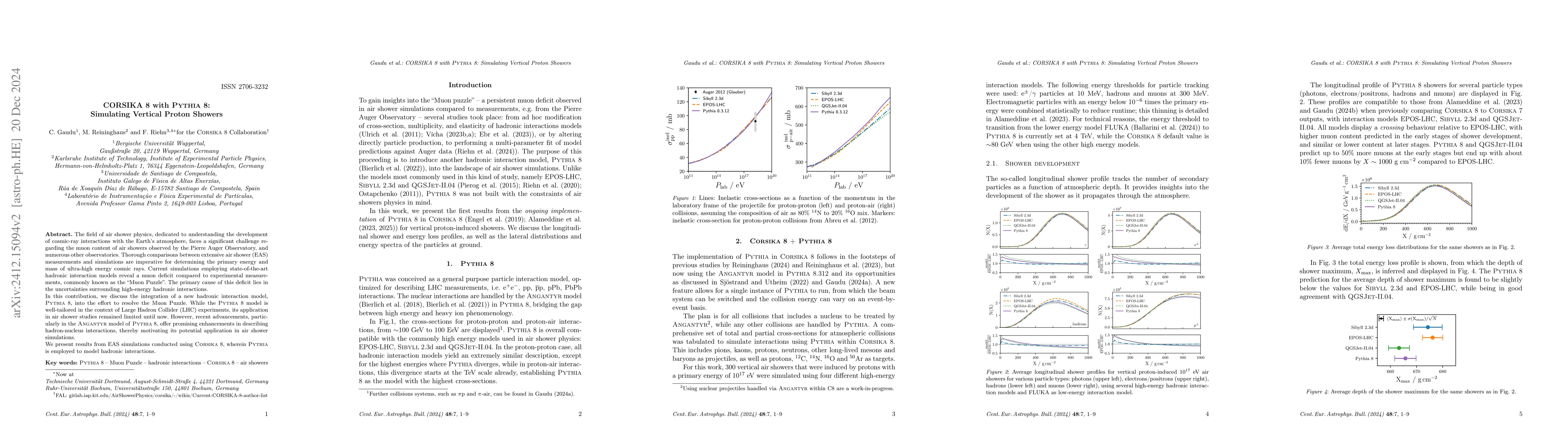 Thumbnail for CORSIKA 8 with Pythia 8: Simulating Vertical Proton Showers