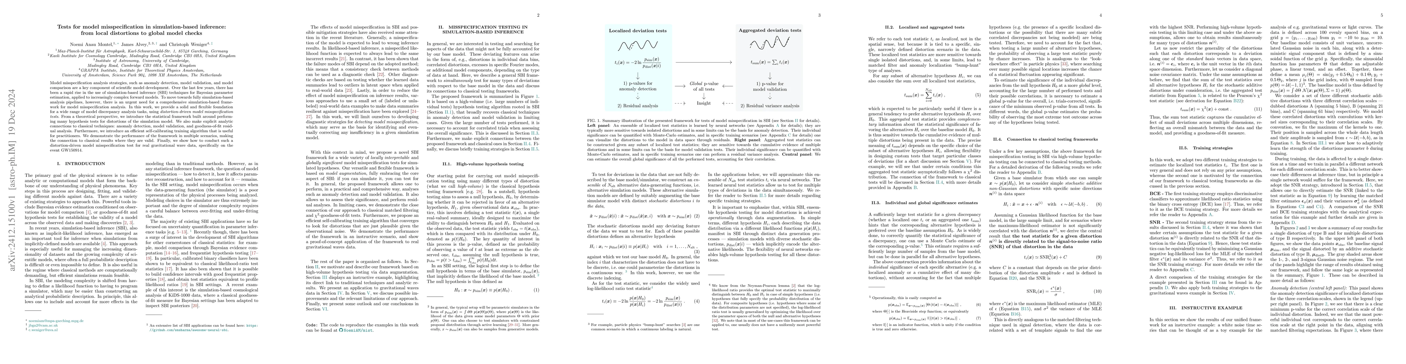 Thumbnail for Tests for model misspecification in simulation-based inference: from
  local distortions to global model checks