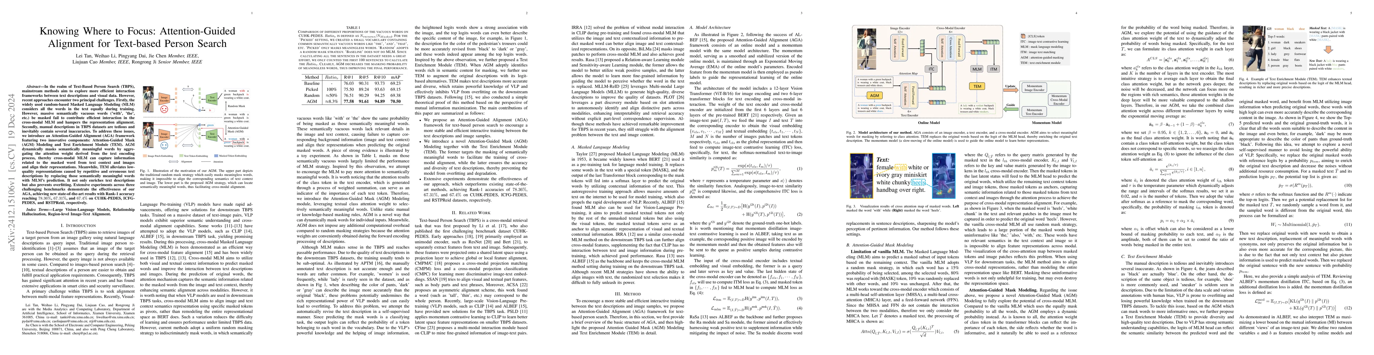 Thumbnail for Knowing Where to Focus: Attention-Guided Alignment for Text-based Person
  Search