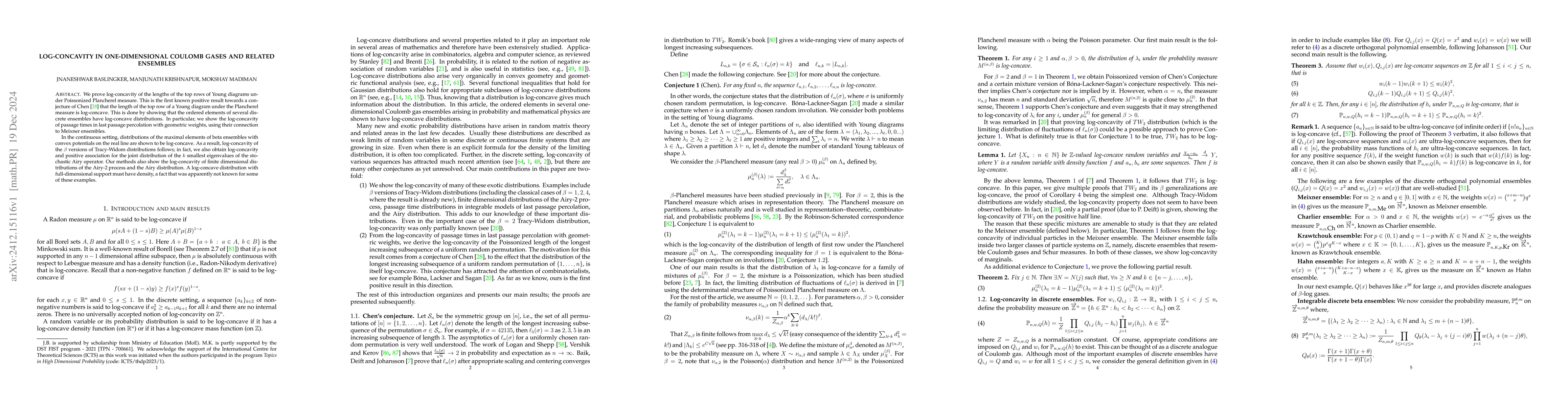 Thumbnail for Log-concavity in one-dimensional Coulomb gases and related ensembles