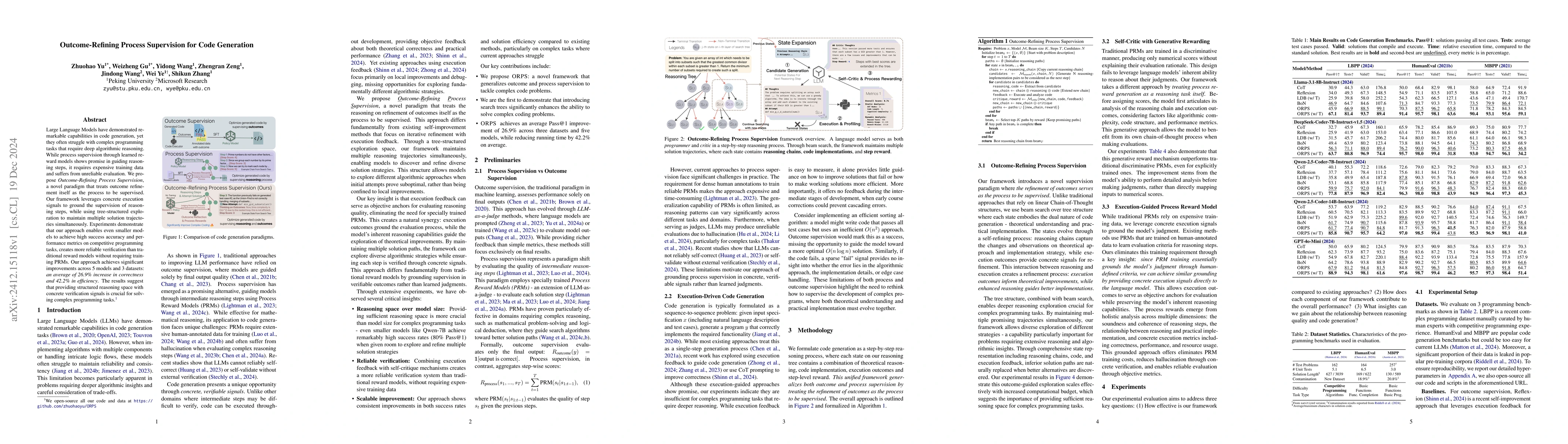 Thumbnail for Outcome-Refining Process Supervision for Code Generation
