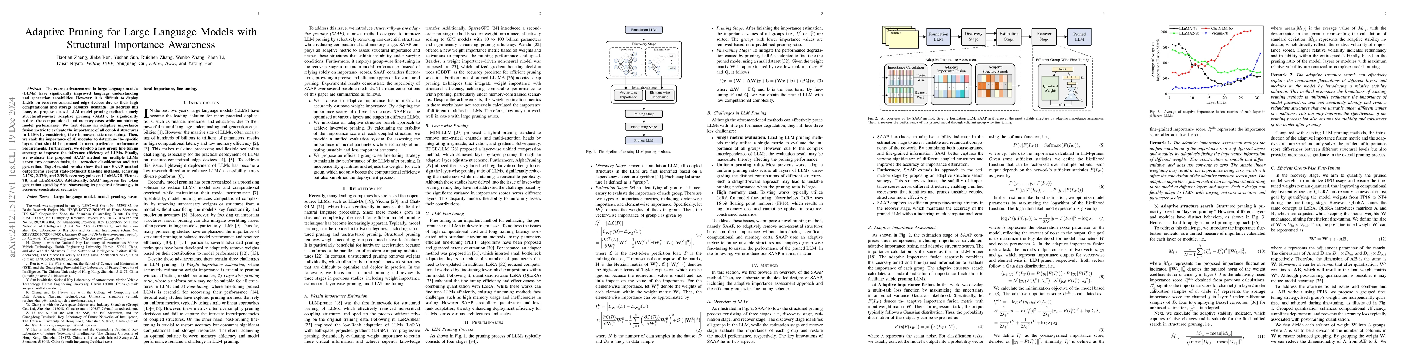 Thumbnail for Adaptive Pruning for Large Language Models with Structural Importance
  Awareness