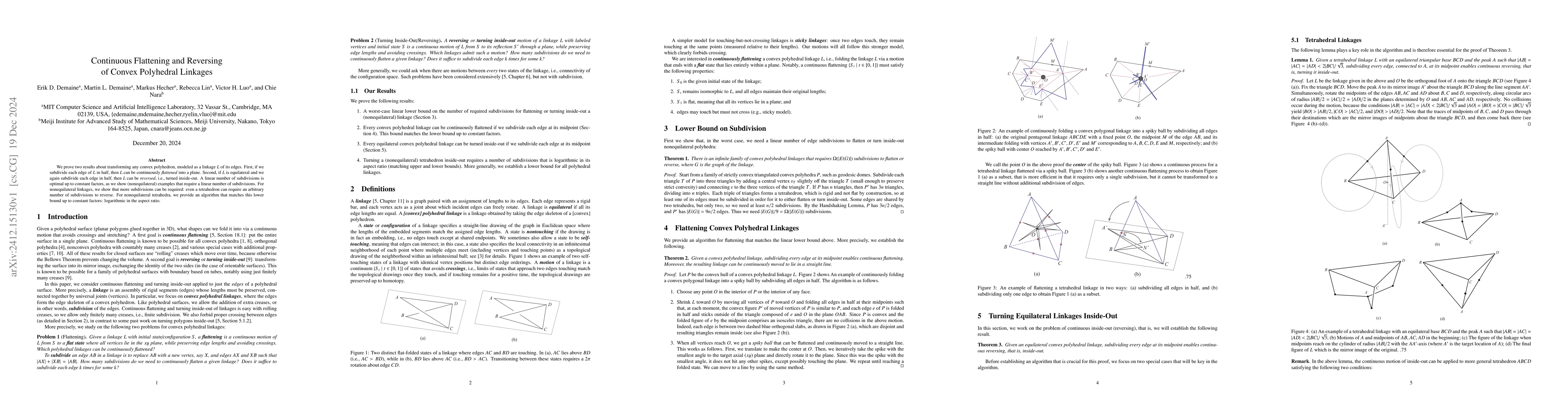 Thumbnail for Continuous Flattening and Reversing of Convex Polyhedral Linkages