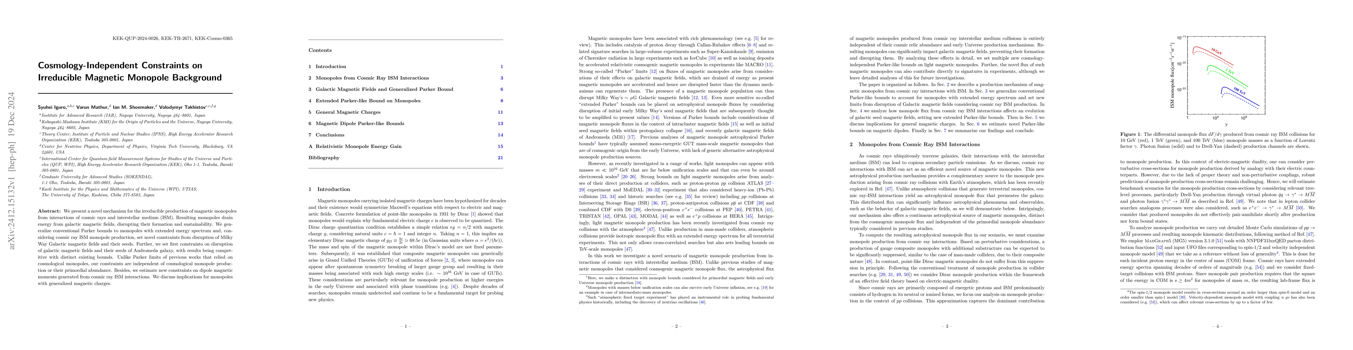 Thumbnail for Cosmology-Independent Constraints on Irreducible Magnetic Monopole
  Background