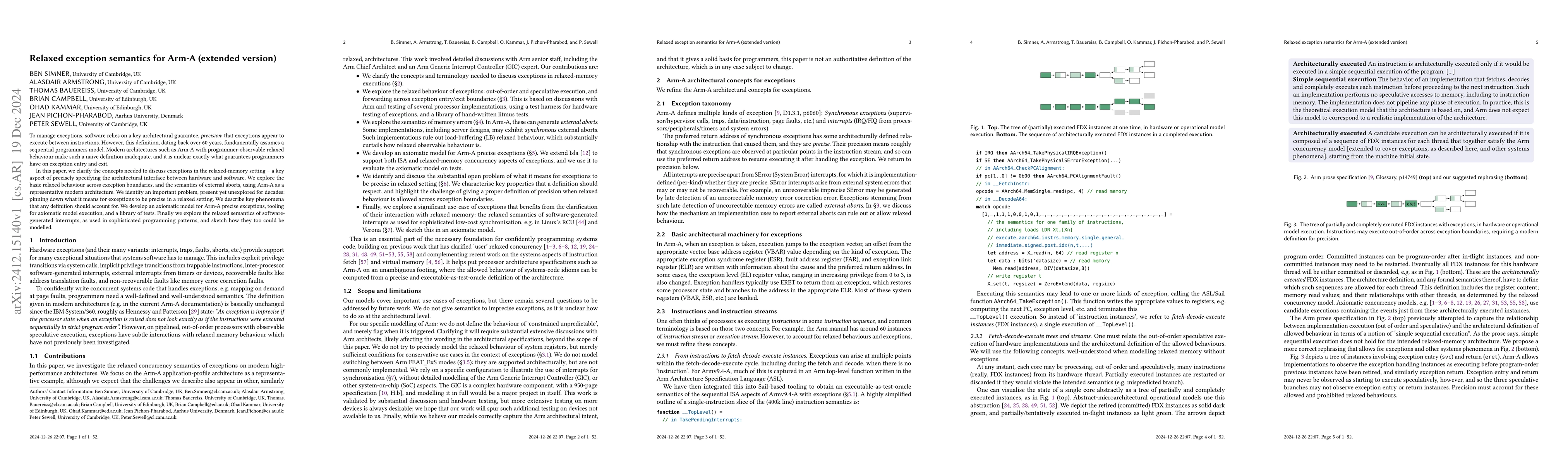 Thumbnail for Relaxed exception semantics for Arm-A (extended version)