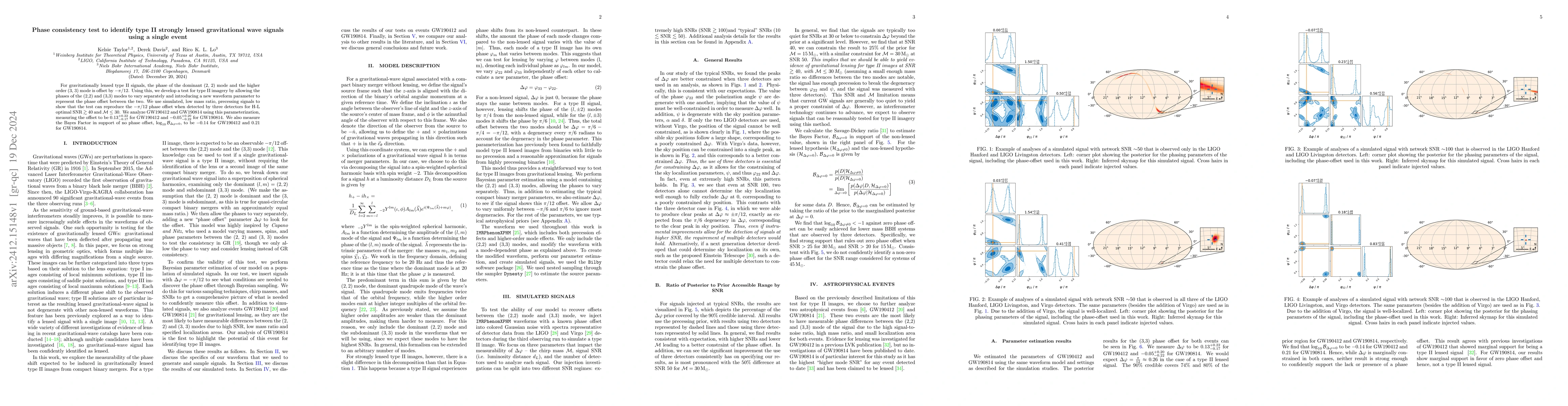 Thumbnail for Phase consistency test to identify type II strongly lensed gravitational
  wave signals using a single event
