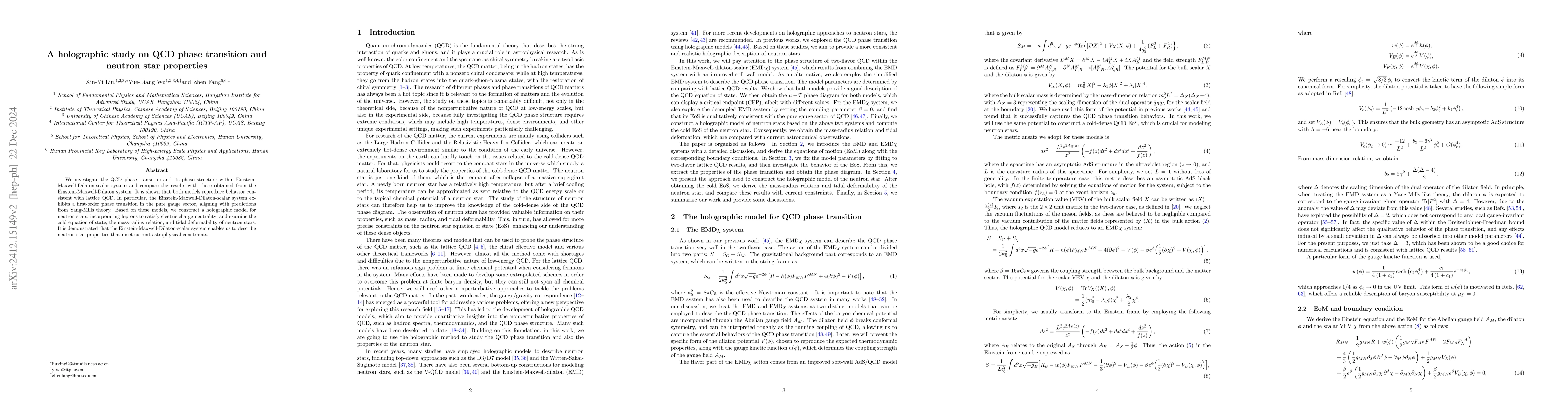 Thumbnail for A holographic study on QCD phase transition and neutron star properties
