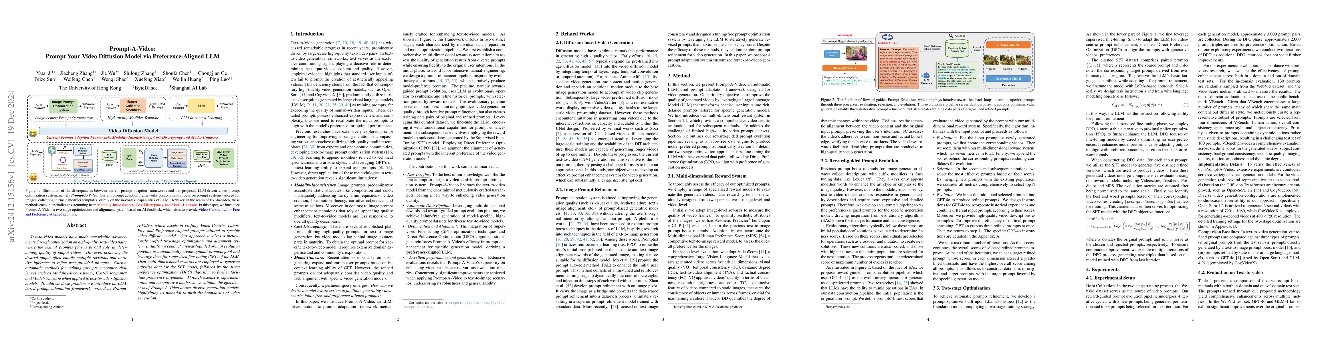 Thumbnail for Prompt-A-Video: Prompt Your Video Diffusion Model via Preference-Aligned
  LLM