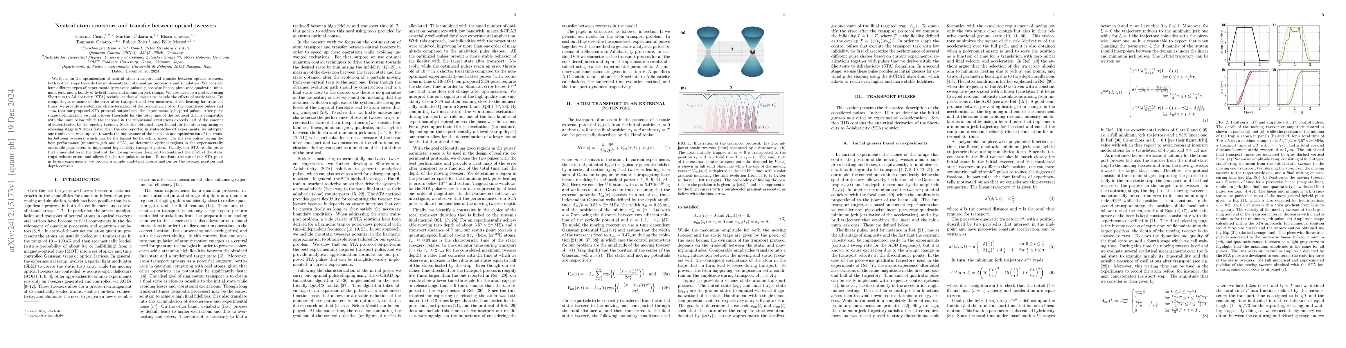 Thumbnail for Neutral atom transport and transfer between optical tweezers