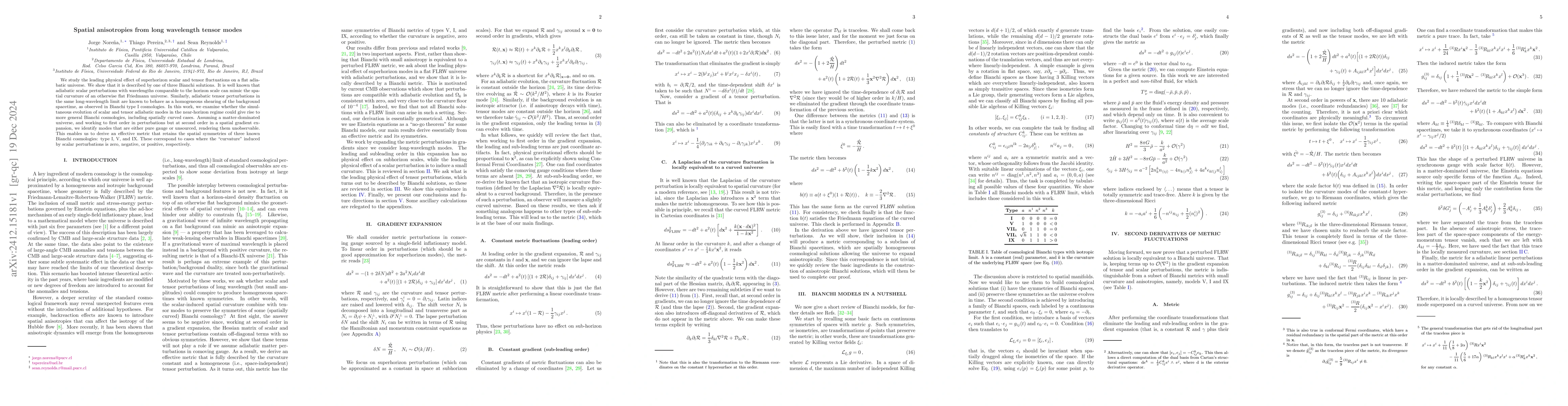 Thumbnail for Spatial anisotropies from long wavelength tensor modes