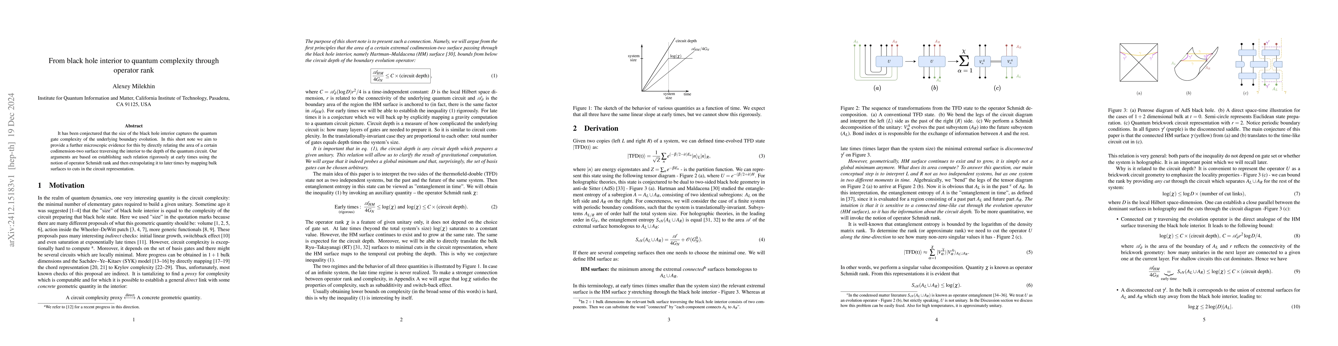 Thumbnail for From black hole interior to quantum complexity through operator rank