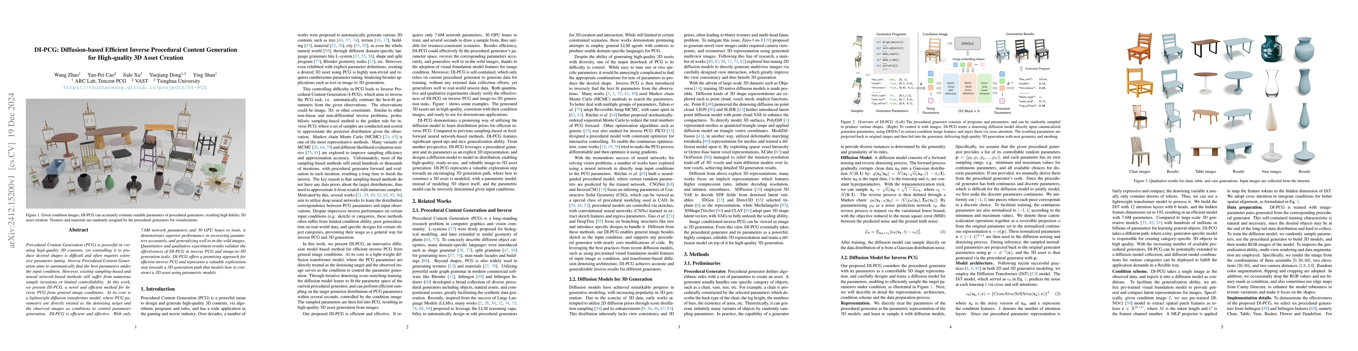 Thumbnail for DI-PCG: Diffusion-based Efficient Inverse Procedural Content Generation
  for High-quality 3D Asset Creation