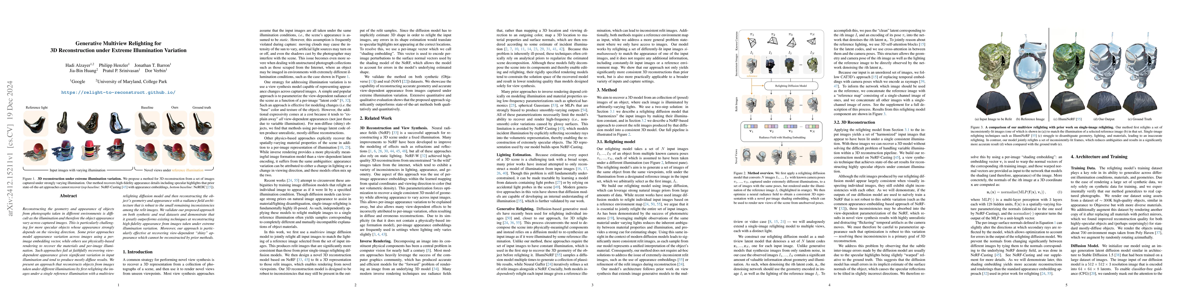 Thumbnail for Generative Multiview Relighting for 3D Reconstruction under Extreme
  Illumination Variation