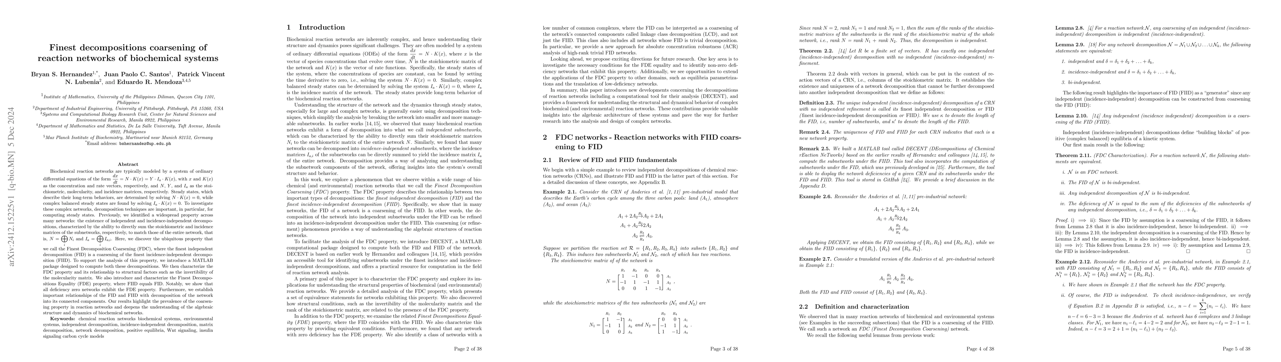 Thumbnail for Finest decomposition coarsening of reaction networks of biochemical
  systems