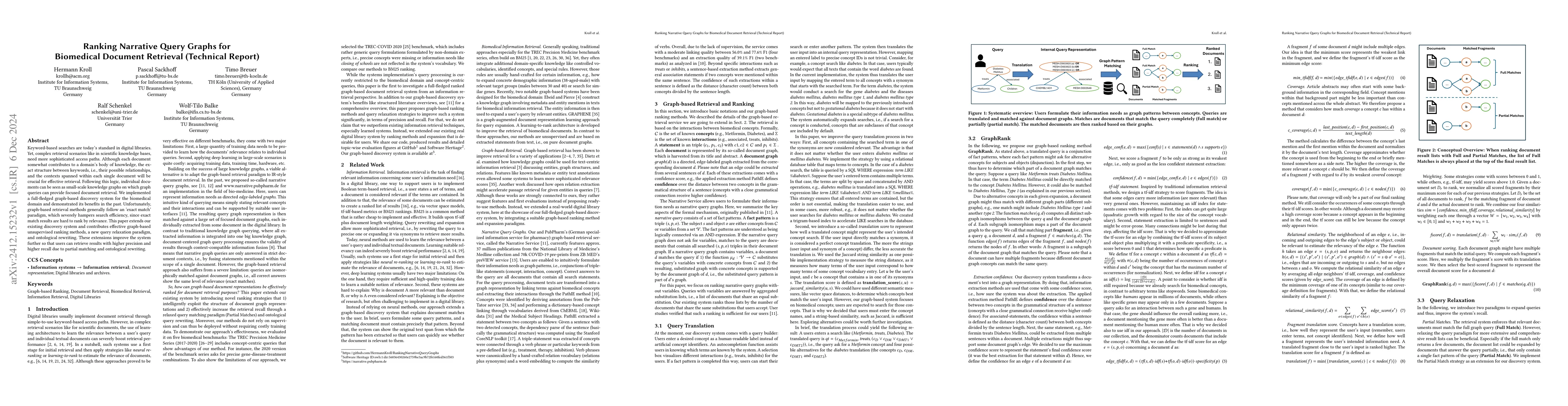 Thumbnail for Ranking Narrative Query Graphs for Biomedical Document Retrieval
  (Technical Report)