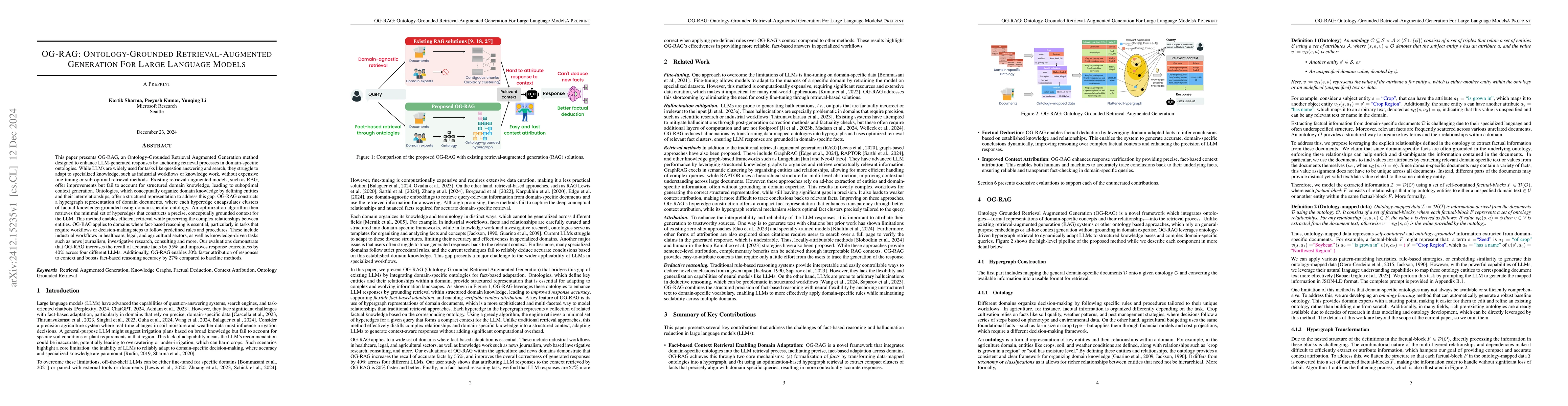 Thumbnail for OG-RAG: Ontology-Grounded Retrieval-Augmented Generation For Large
  Language Models