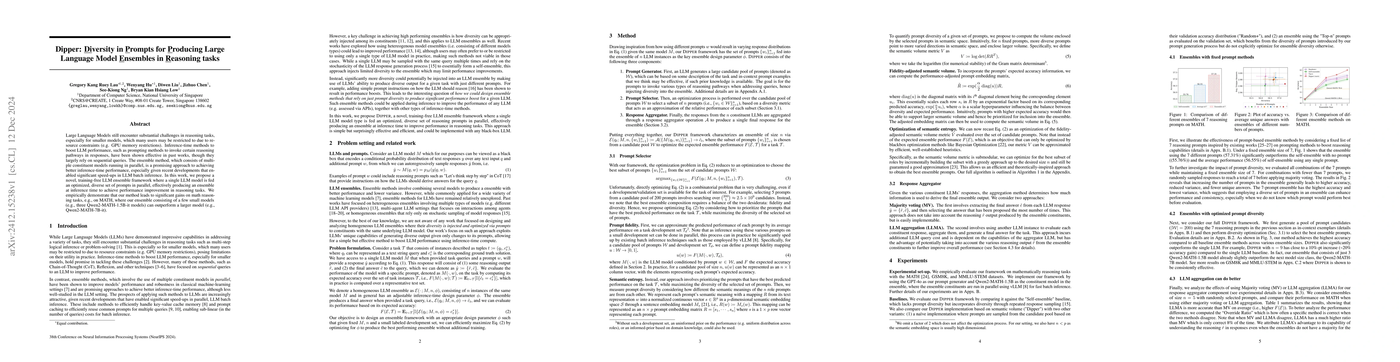 Thumbnail for Dipper: Diversity in Prompts for Producing Large Language Model
  Ensembles in Reasoning tasks